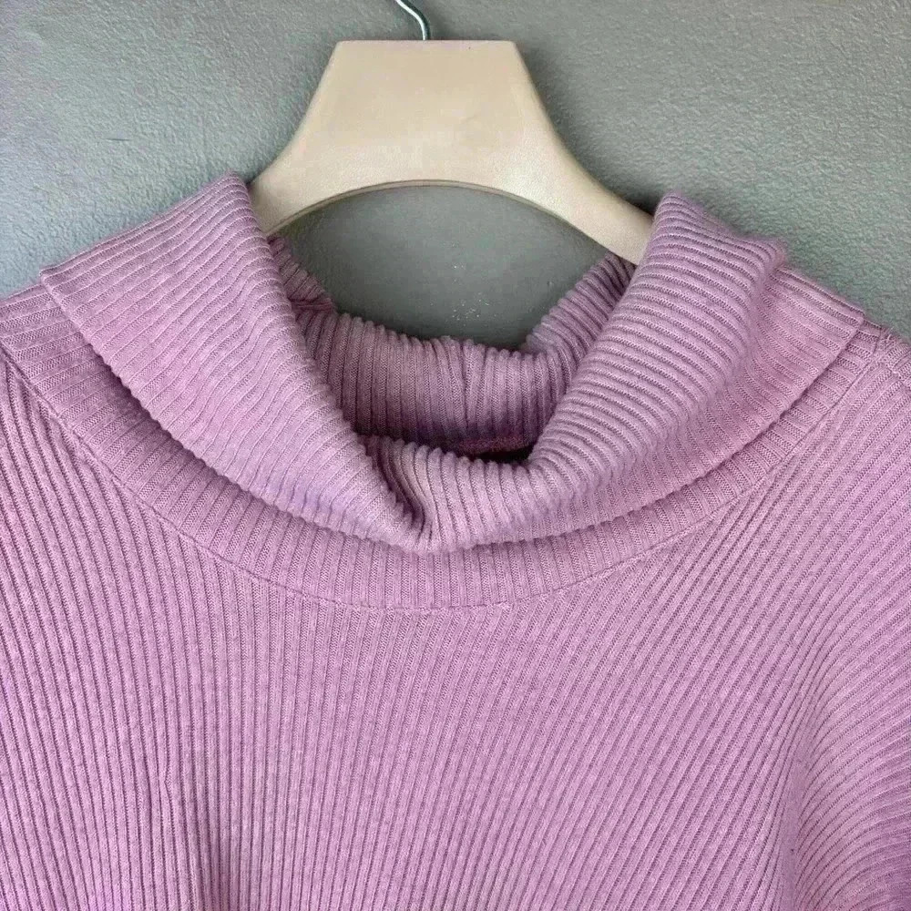 Chelsea & Theodore Cowl Neck Split Tunic Sweater Salmon Pink Size Small - Picture 3 of 5
